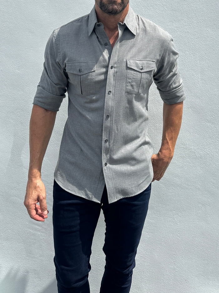 The Two-Pocket Flannel - Gray