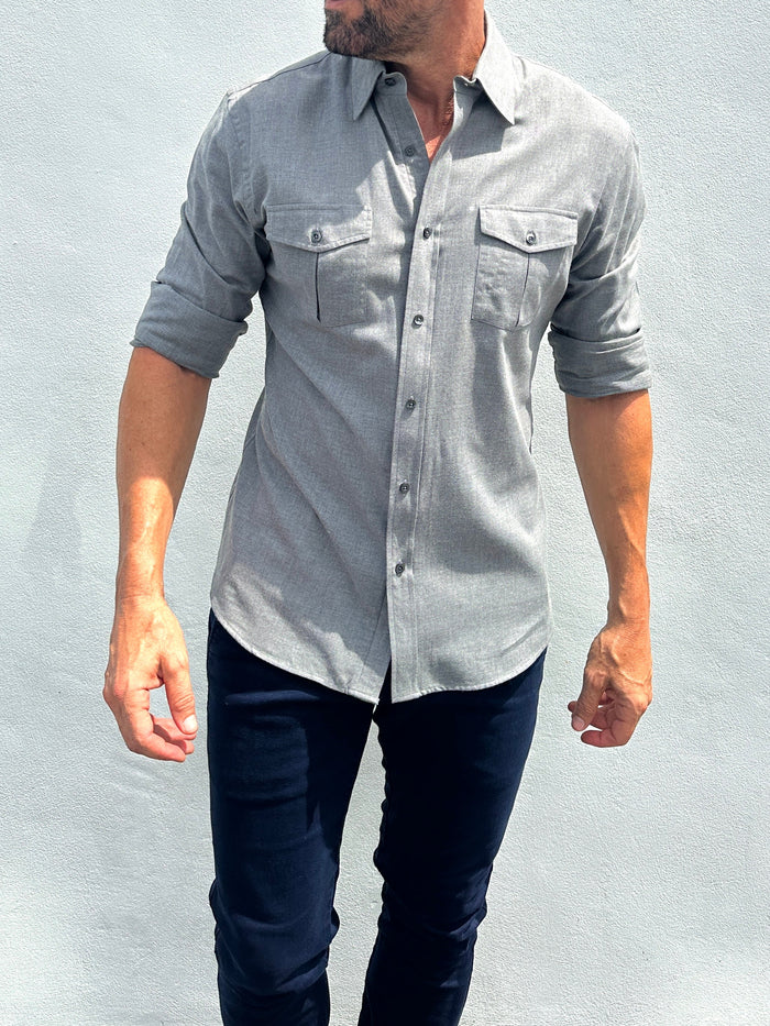 The Two-Pocket Flannel - Gray