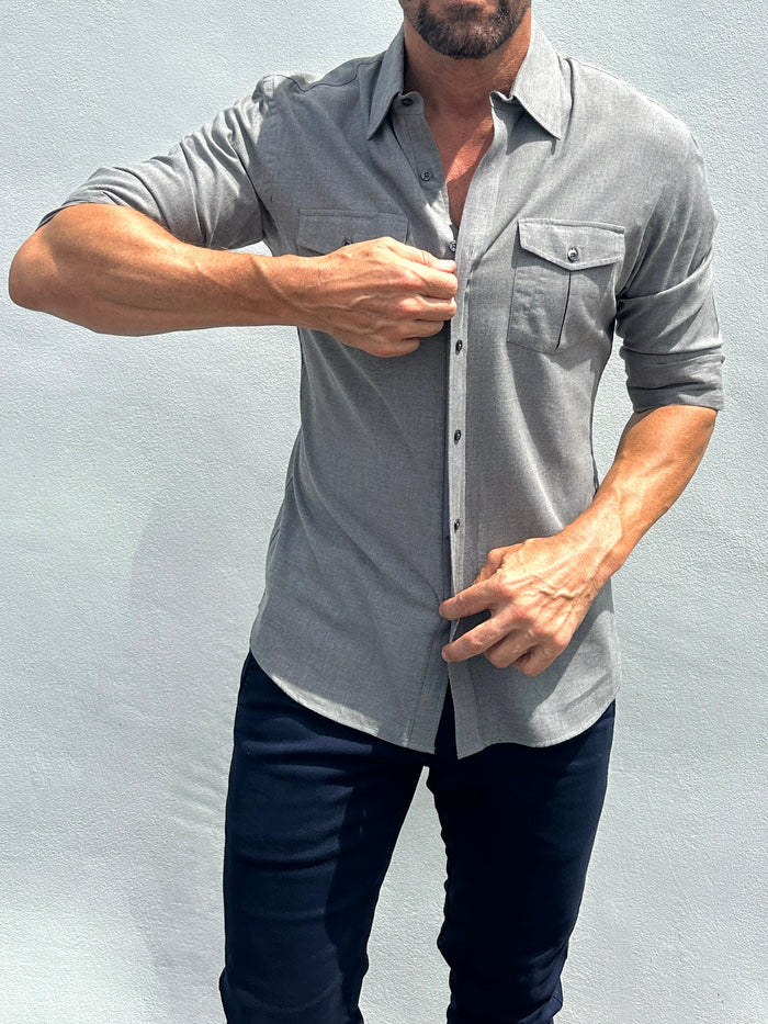 The Two-Pocket Flannel - Gray