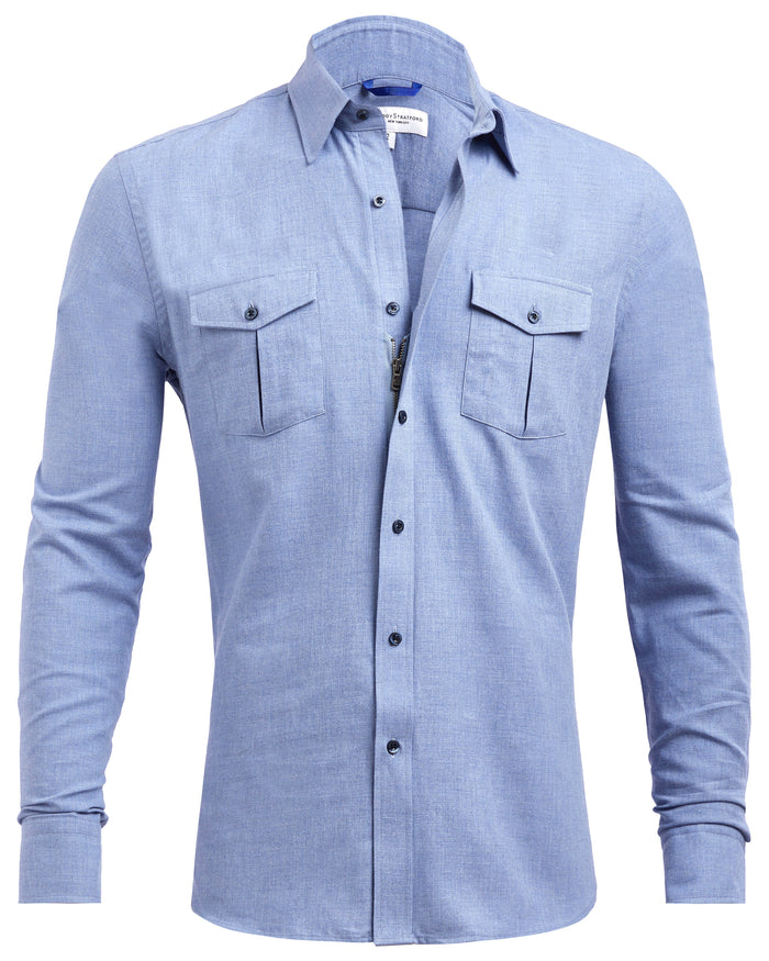 The Two-Pocket Flannel - Light Blue