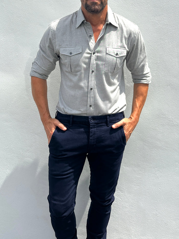 The Two-Pocket Flannel - Stone