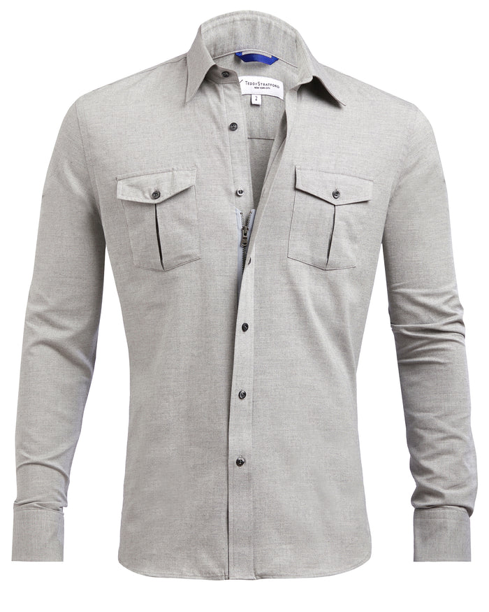 The Two-Pocket Flannel - Stone