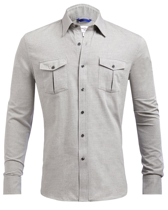 The Two-Pocket Flannel - Stone