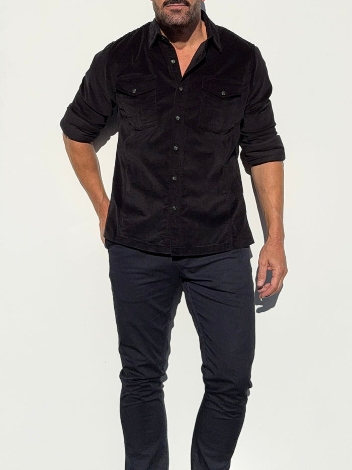 The Urban Legend Shirt Jacket in Corduroy - Black
