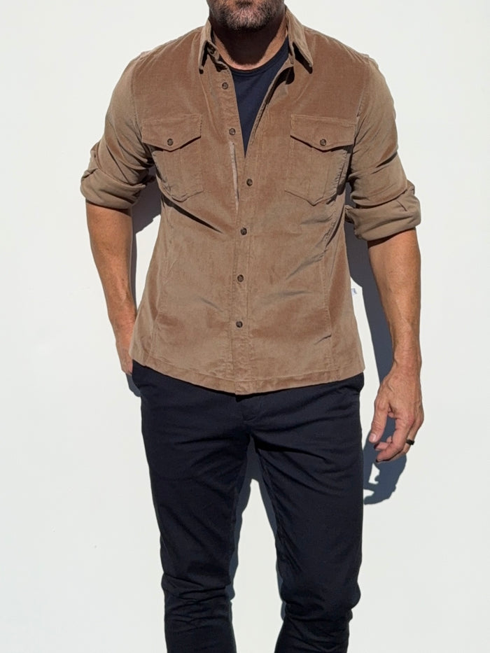 The Urban Legend Shirt Jacket in Corduroy - Camel