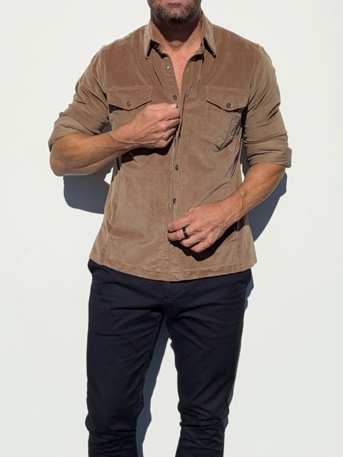 The Urban Legend Shirt Jacket in Corduroy - Camel