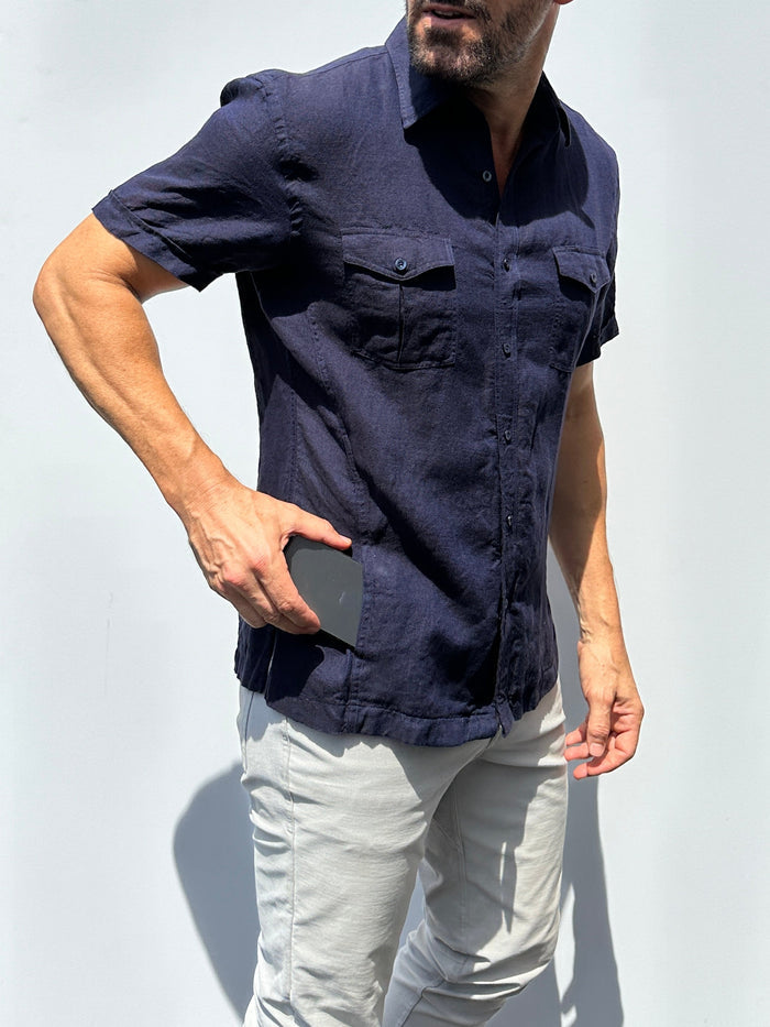 The Urban Legend w/Side Pockets - Navy Linen