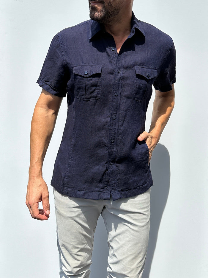 The Urban Legend w/Side Pockets - Navy Linen