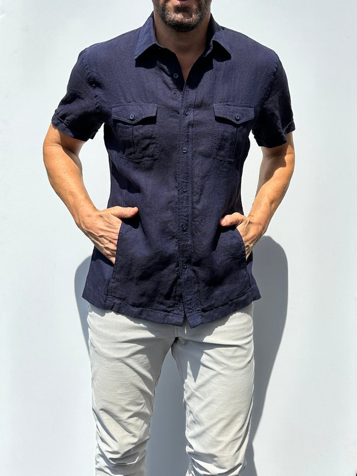 The Urban Legend w/Side Pockets - Navy Linen