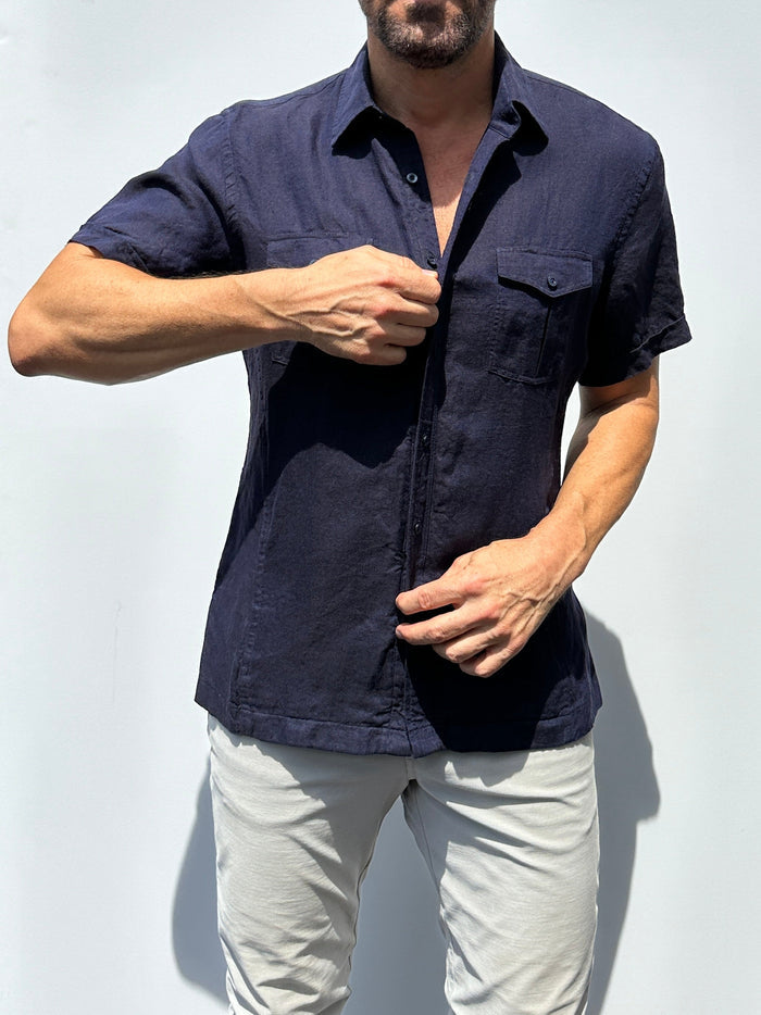 The Urban Legend w/Side Pockets - Navy Linen