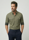 The Utility Shirt in Twill - Army Green