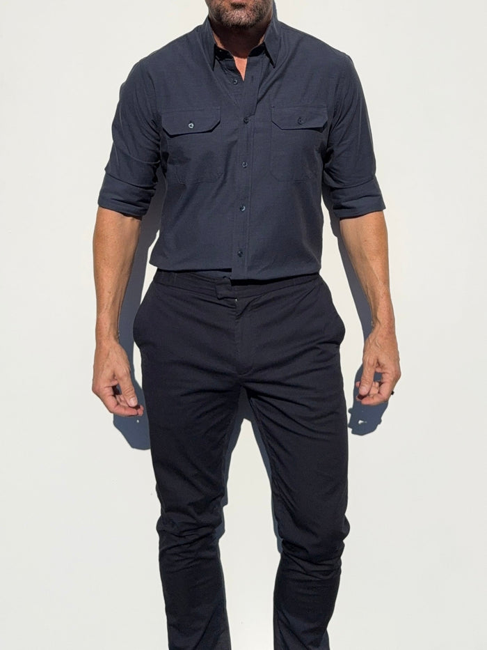 The Utility Shirt in Twill - Dusty Midnight - Dusty Midnight
