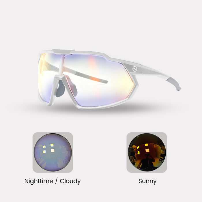 White / Red Photochromic Lenses