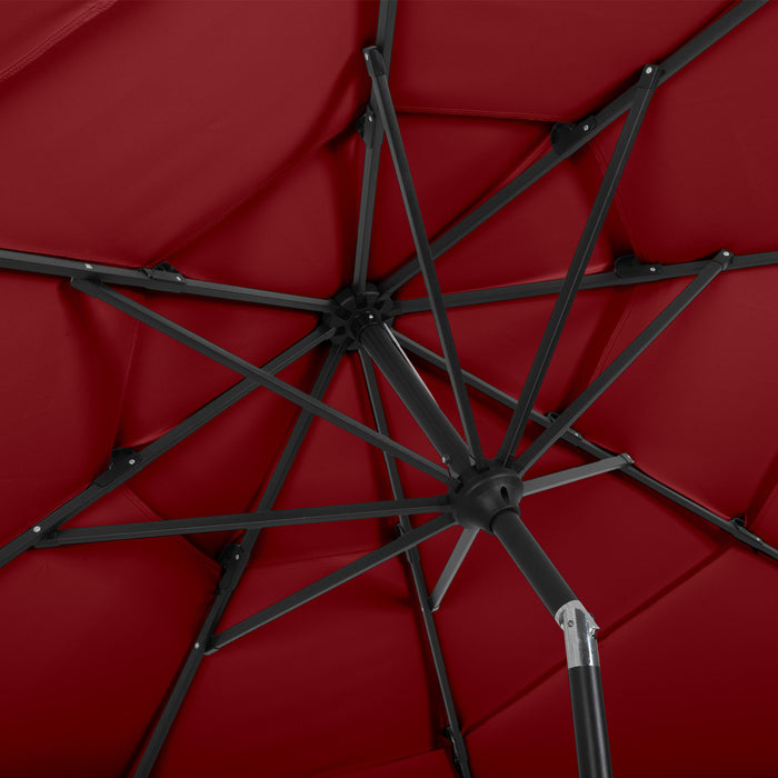 Triple Layer Patio Umbrella - Red