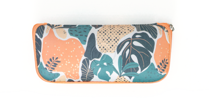 Tropical Case - Teal & Orange Tropical Sunglass & Eyeglass Case EVA Case | $10 US | Blenders Eyewear