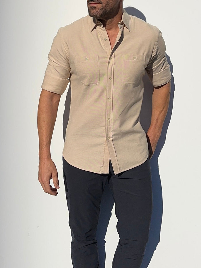 Two-Pocket Organic Oxford - Khaki Organic Oxford