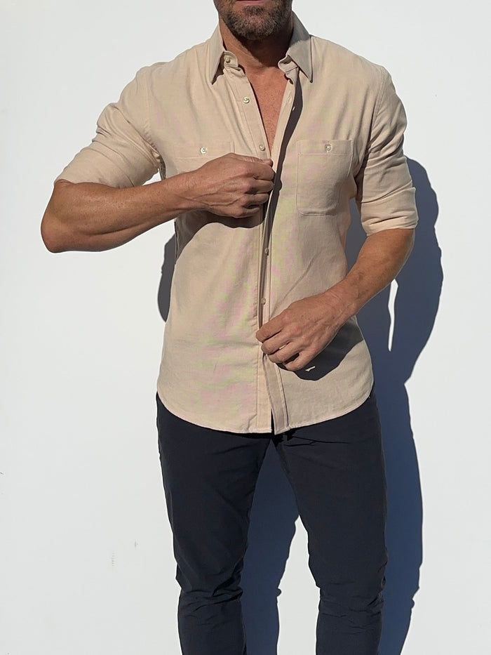 Two-Pocket Organic Oxford - Khaki Organic Oxford