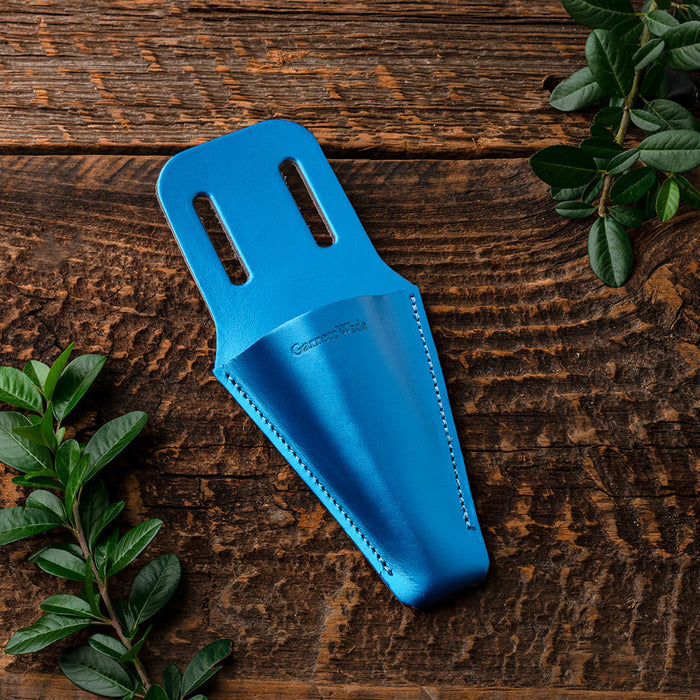 Sky Blue Pruner and French Leather Sheath Set