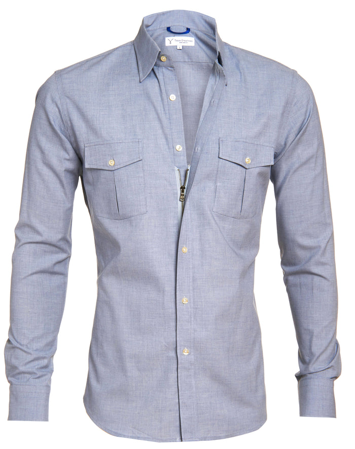 Unbrushed Flannel - Slate Blue