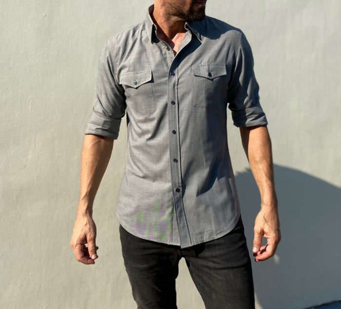 Unbrushed Flannel - Slate Gray