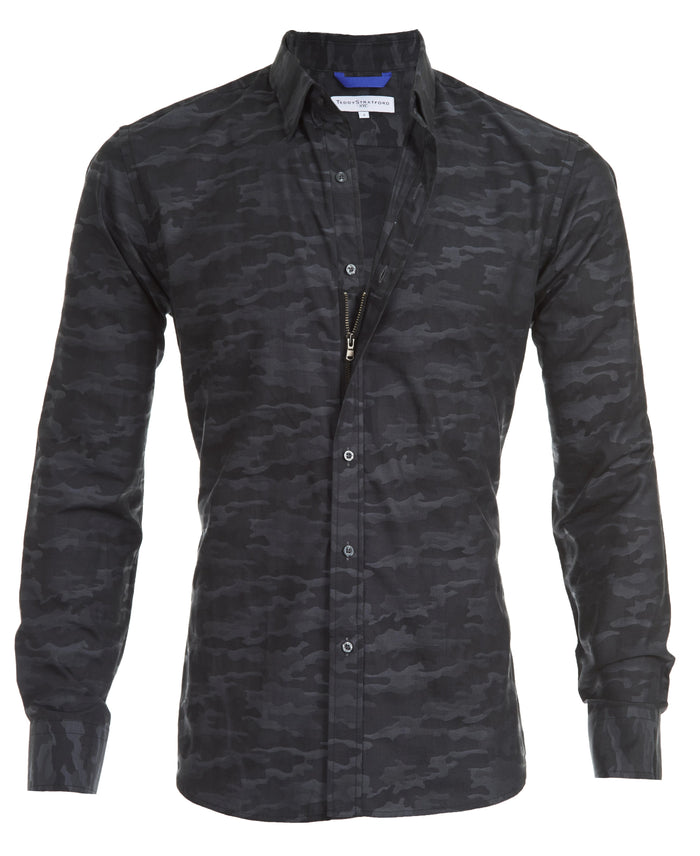 Urban Camo Jacquard - Empire City Black