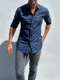 Urban Camo Jacquard - Midnight City Blue