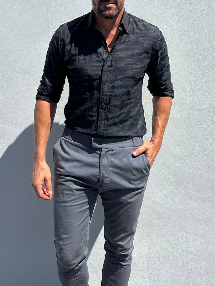 Urban Camo Jacquard - Midnight City Blue