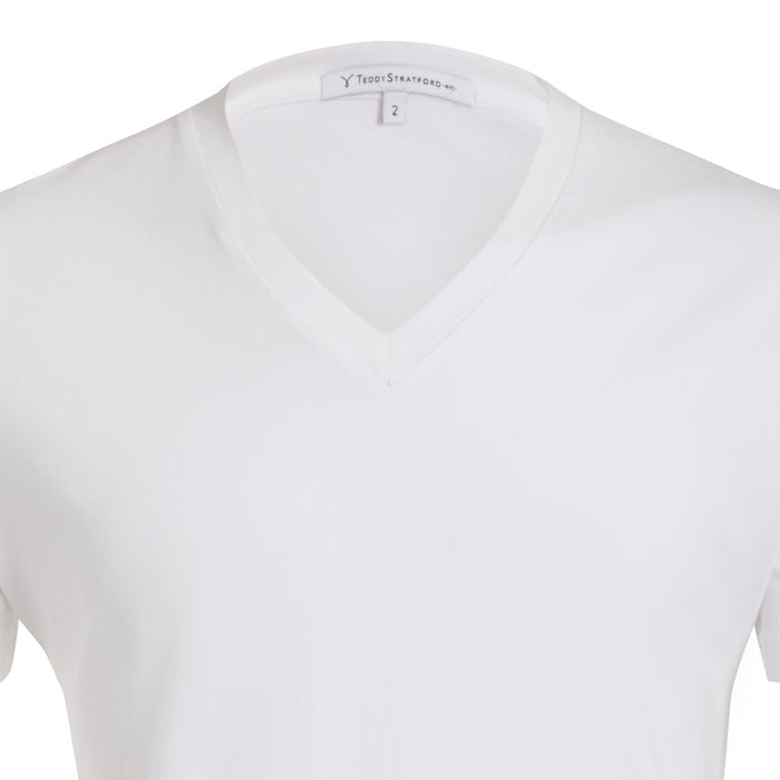 V-Neck T-shirt in Tedra™ - White