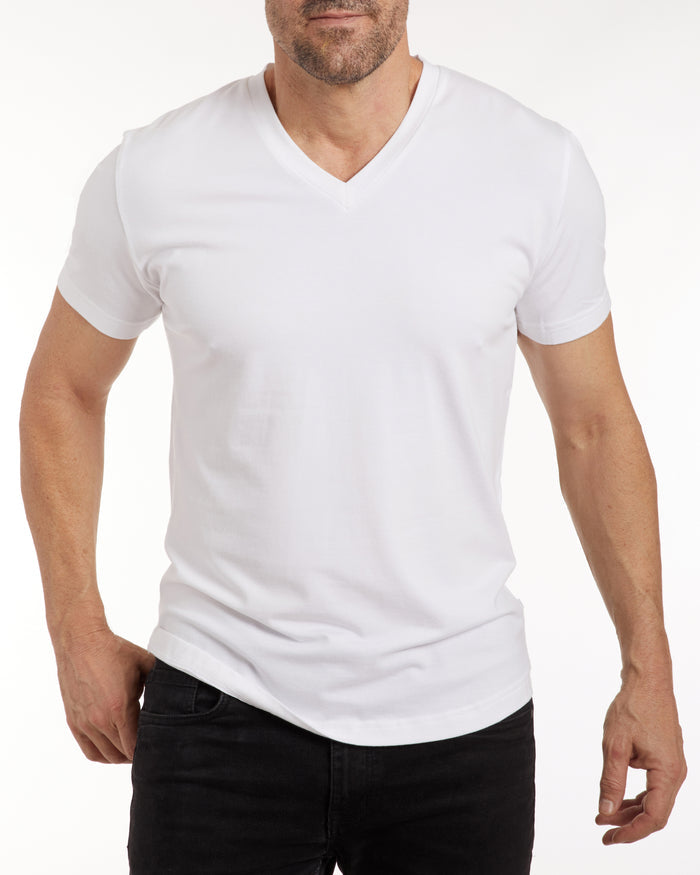 V-Neck T-shirt in Tedra™ - White