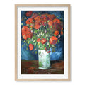 Vase with Poppies - Vincent van Gogh Art Print A4 (21 x 29.7cm) / Natural Oak Frame / White Border from our Australian Made Framed Wall Art, Prints & Posters collection by Profile Australia