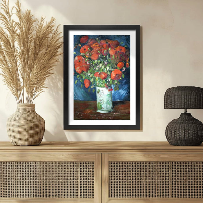Vase with Poppies - Vincent van Gogh Art Print from our Australian Made Framed Wall Art, Prints & Posters collection by Profile Australia