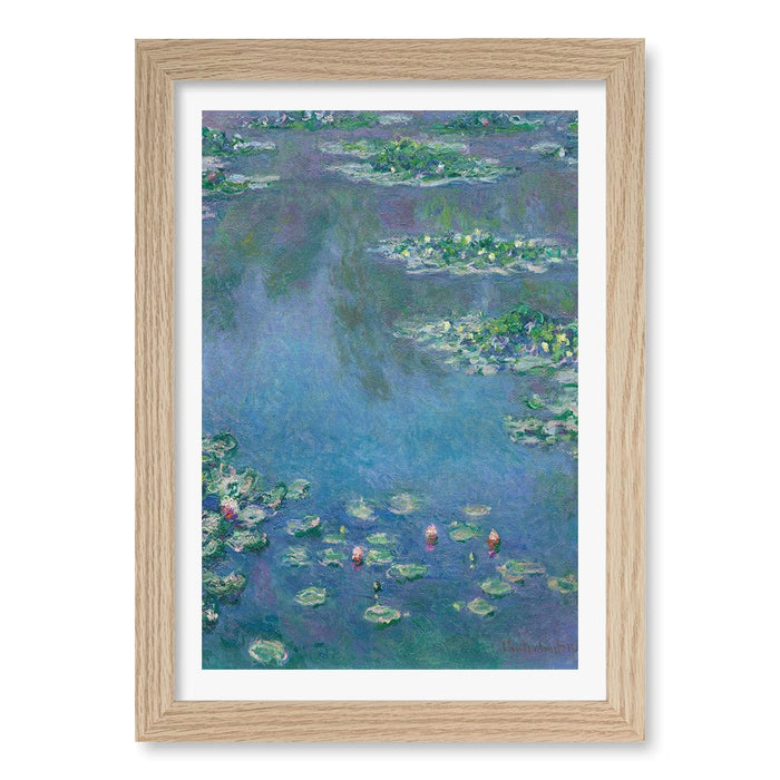 A4 (21 x 29.7cm) / Natural Oak Frame / White Border