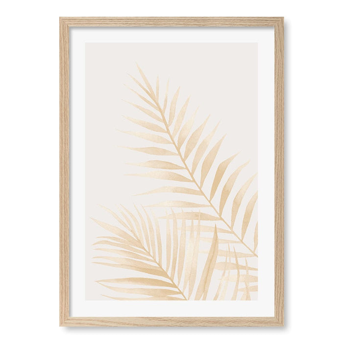 Watercolour Palm Leaves Beige Wall Art Print from our Australian Made Framed Wall Art, Prints & Posters collection by Profile Products (Australia) Pty Ltd