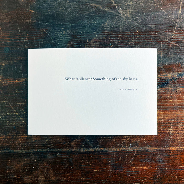 What Is Silence notecard