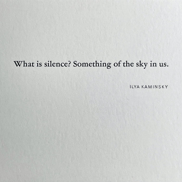 What Is Silence notecard