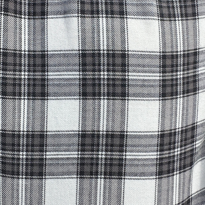 White, Black & Brown Plaid Flannel - White Black & Brown