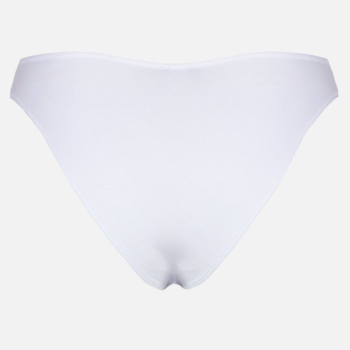 Videris Lingerie bikini knicker in white TENCEL™ mid-rise style with cheeky bottom coverage and soft elastics