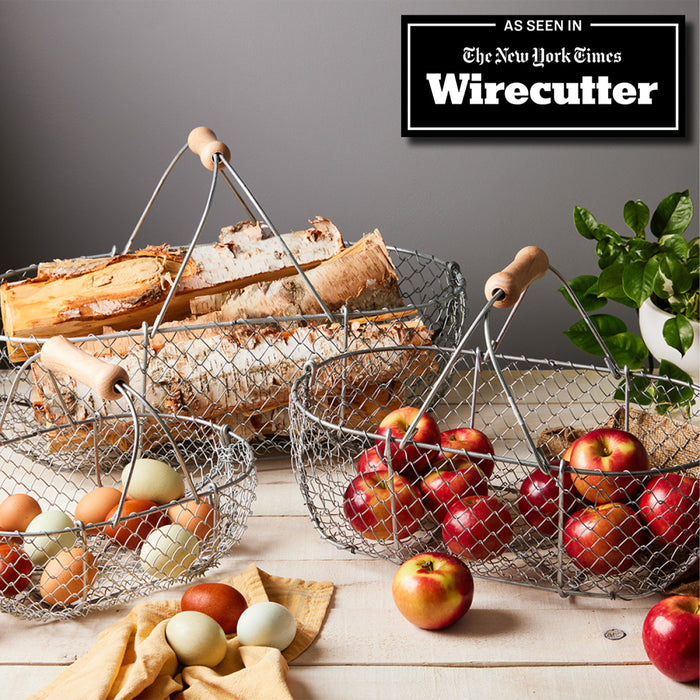Woven Galvanized Basket Pair