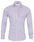 Wrinkle Resistant Plaid Oxford- Small Batch Series - Brown & Light Blue
