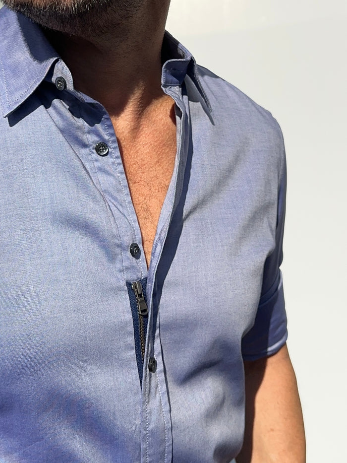 Wrinkle-Resistant Weekend Oxford - Indigo