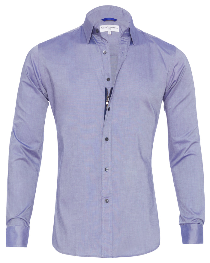 Wrinkle-Resistant Weekend Oxford - Indigo