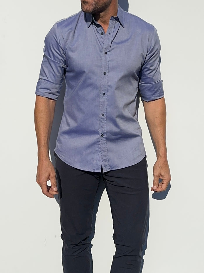 Wrinkle-Resistant Weekend Oxford - Indigo