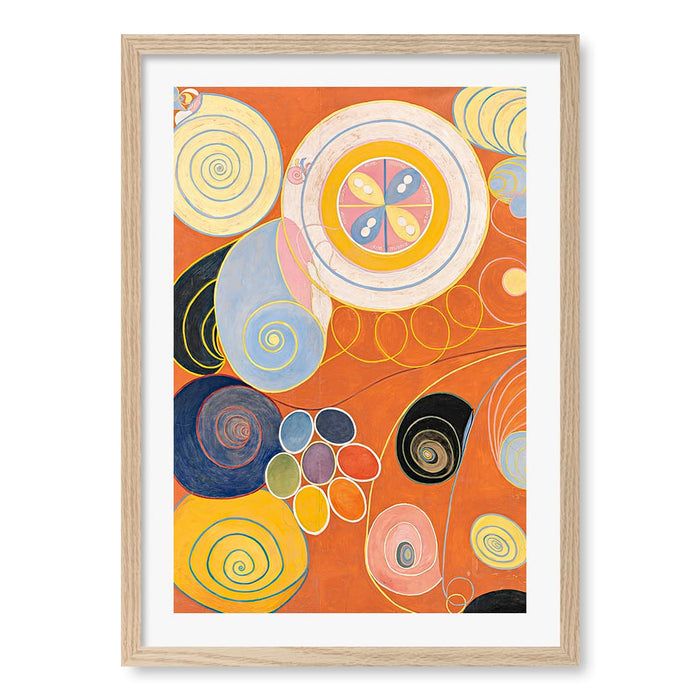 Youth No.3 - Hilma af Klint Art Print A4 (21 x 29.7cm) / Natural Oak Frame / White Border from our Australian Made Framed Wall Art, Prints & Posters collection by Profile Australia